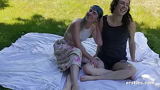 Lesbian Babes Have Sexy Fun Outdoors