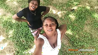 Selfie In The Park Before Lesbian Pussy Ride Outdoor Romantic Couple Sex