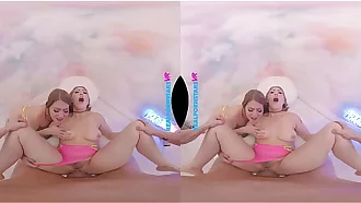 Real Pornstars VR - Electra Rayne and Veronica Weston have some girl on girl action before fucking you!!